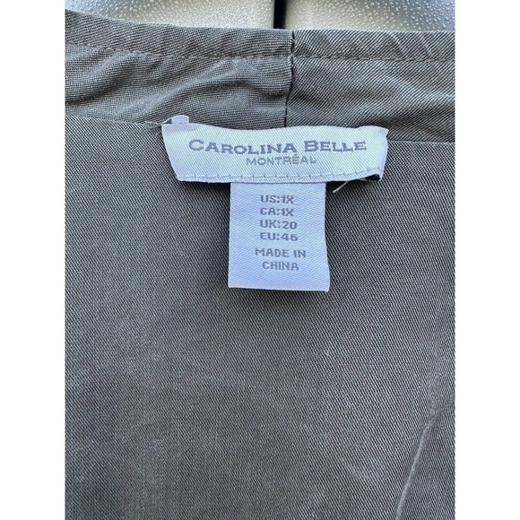 Carolina Belle Montreal Olive Open Front Draped Shackit Duster Jacket Sz 1X - Picture 11 of 11